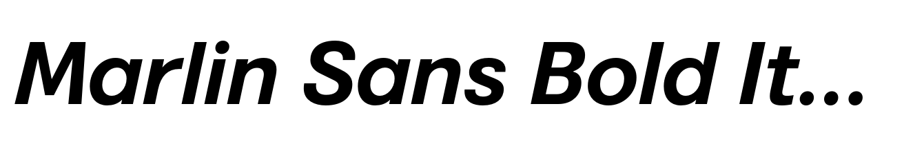 Marlin Sans Bold Italic